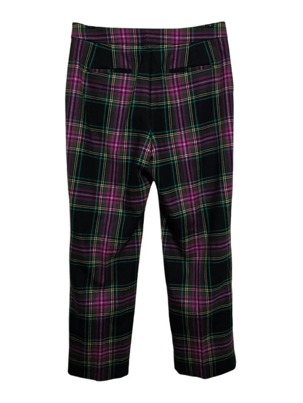 J. Crew Kate Straight Leg Wool Blend Pant in Pink Stewart Tartan Size 8 NWT